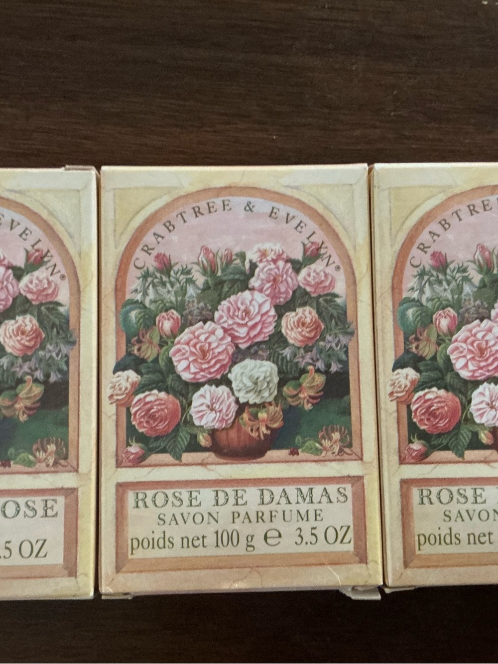 Crabtree & Evelyn Damask Rose Soap – Pink and Green Floral Box